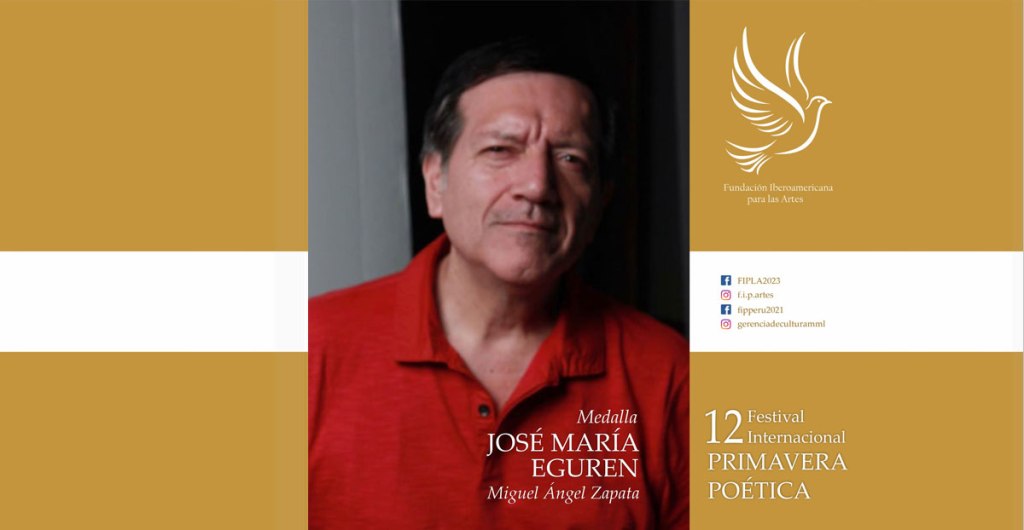 El poeta Miguel Ángel Zapata recibe la medalla “José María Eguren”